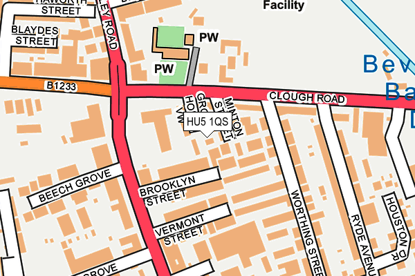 HU5 1QS map - OS OpenMap – Local (Ordnance Survey)