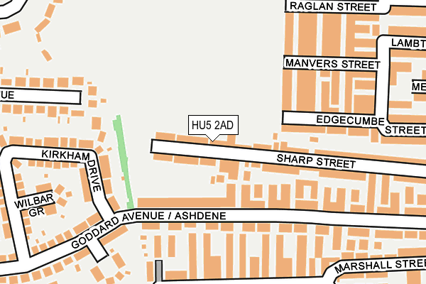 HU5 2AD map - OS OpenMap – Local (Ordnance Survey)