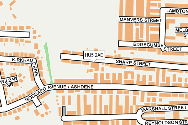 HU5 2AE map - OS OpenMap – Local (Ordnance Survey)