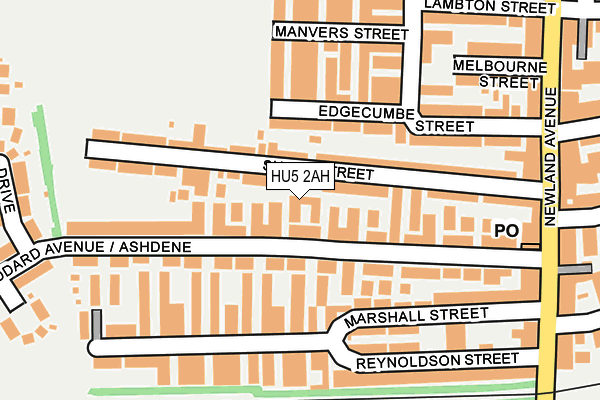 HU5 2AH map - OS OpenMap – Local (Ordnance Survey)