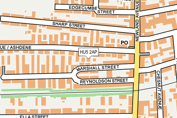 HU5 2AP map - OS OpenMap – Local (Ordnance Survey)