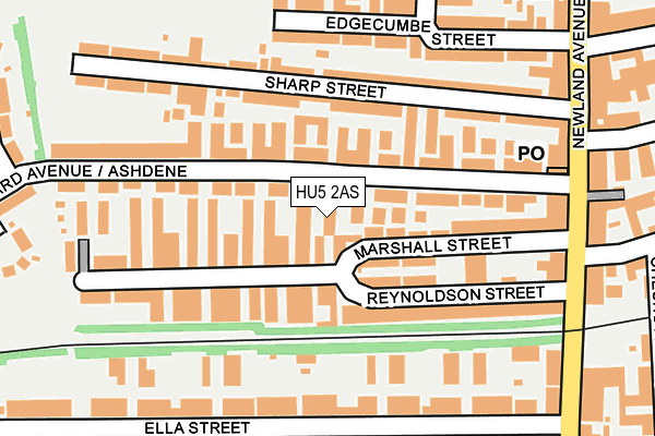 HU5 2AS map - OS OpenMap – Local (Ordnance Survey)