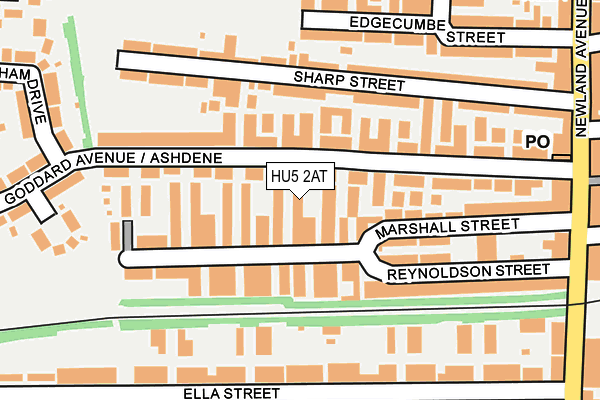 HU5 2AT map - OS OpenMap – Local (Ordnance Survey)