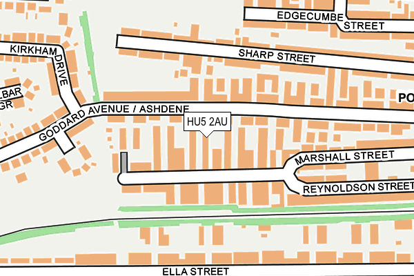 HU5 2AU map - OS OpenMap – Local (Ordnance Survey)