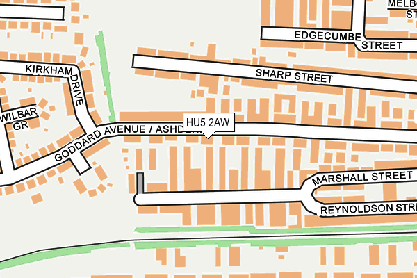 HU5 2AW map - OS OpenMap – Local (Ordnance Survey)