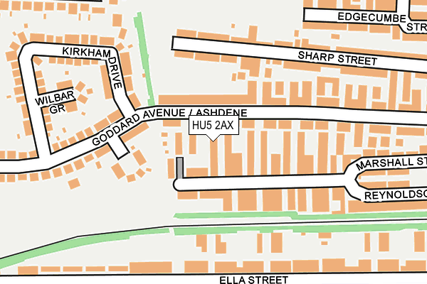 HU5 2AX map - OS OpenMap – Local (Ordnance Survey)