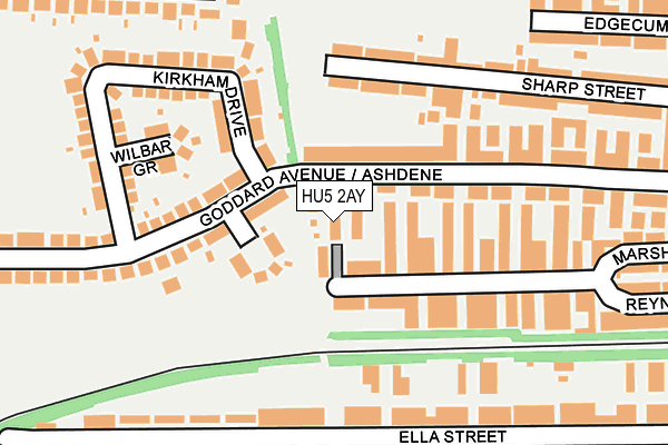 HU5 2AY map - OS OpenMap – Local (Ordnance Survey)