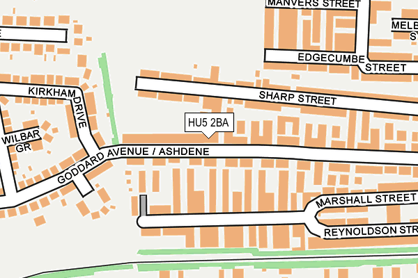 HU5 2BA map - OS OpenMap – Local (Ordnance Survey)