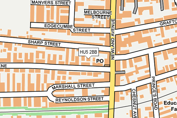 HU5 2BB map - OS OpenMap – Local (Ordnance Survey)