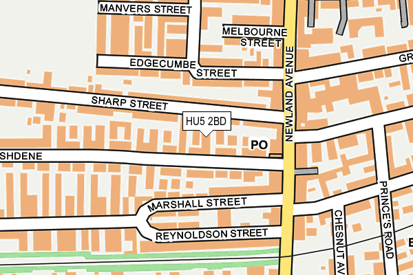 HU5 2BD map - OS OpenMap – Local (Ordnance Survey)