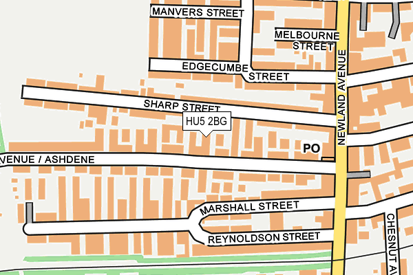 HU5 2BG map - OS OpenMap – Local (Ordnance Survey)