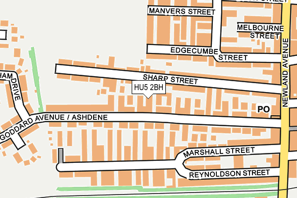 HU5 2BH map - OS OpenMap – Local (Ordnance Survey)