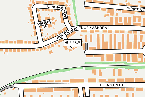 HU5 2BW map - OS OpenMap – Local (Ordnance Survey)