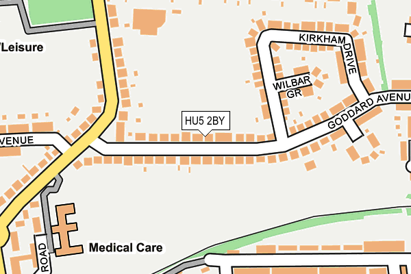 HU5 2BY map - OS OpenMap – Local (Ordnance Survey)