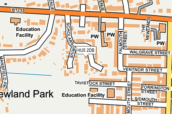 HU5 2DB map - OS OpenMap – Local (Ordnance Survey)