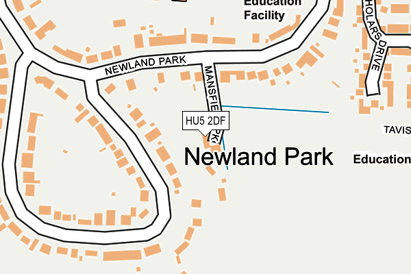 HU5 2DF map - OS OpenMap – Local (Ordnance Survey)