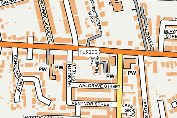 HU5 2DG map - OS OpenMap – Local (Ordnance Survey)