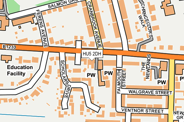 HU5 2DH map - OS OpenMap – Local (Ordnance Survey)