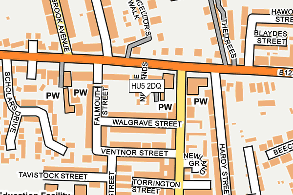 HU5 2DQ map - OS OpenMap – Local (Ordnance Survey)