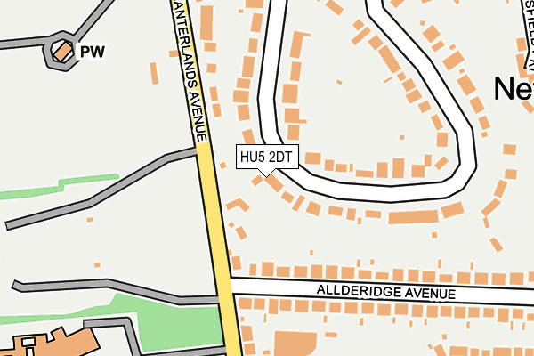 HU5 2DT map - OS OpenMap – Local (Ordnance Survey)