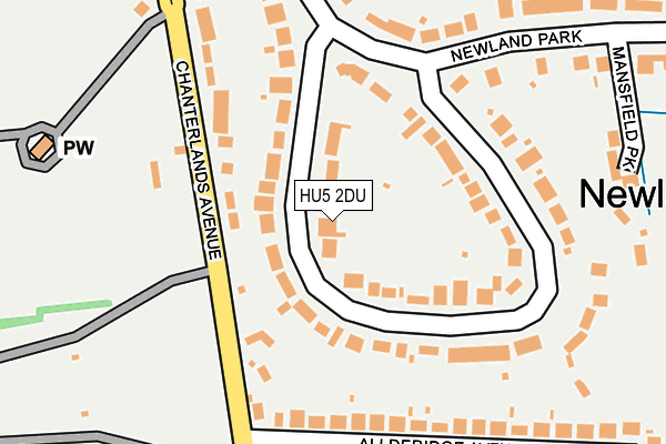 HU5 2DU map - OS OpenMap – Local (Ordnance Survey)