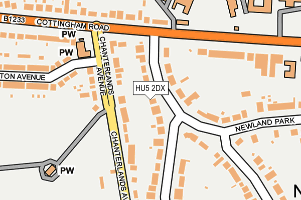 HU5 2DX map - OS OpenMap – Local (Ordnance Survey)