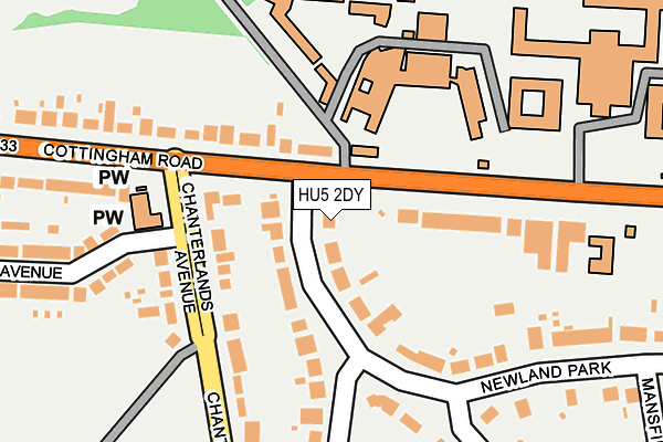 HU5 2DY map - OS OpenMap – Local (Ordnance Survey)