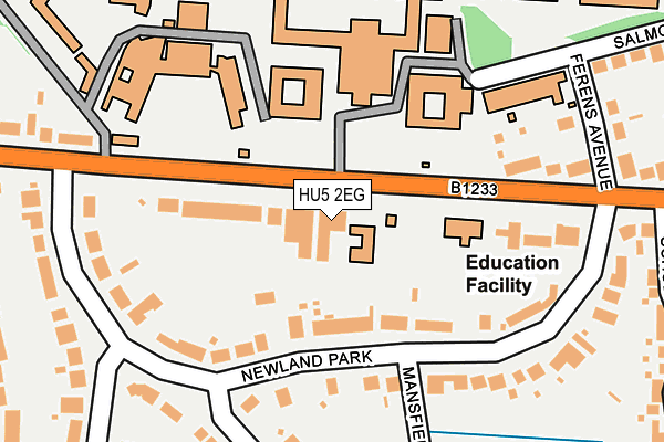 HU5 2EG map - OS OpenMap – Local (Ordnance Survey)