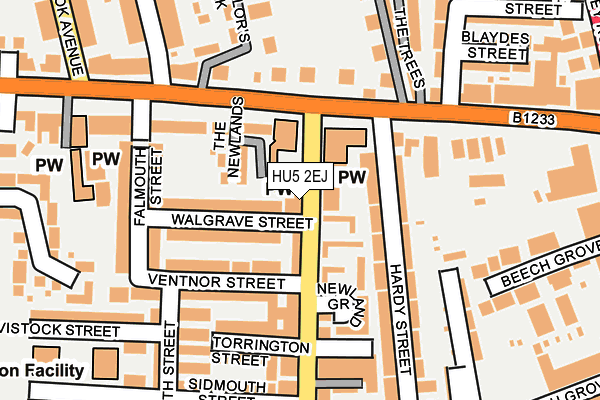 HU5 2EJ map - OS OpenMap – Local (Ordnance Survey)