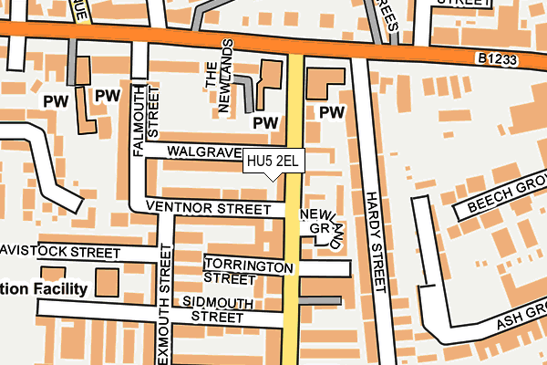 HU5 2EL map - OS OpenMap – Local (Ordnance Survey)