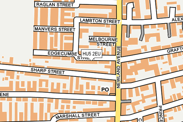 HU5 2EU map - OS OpenMap – Local (Ordnance Survey)