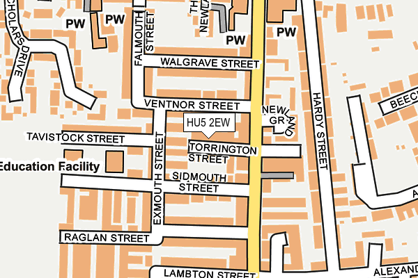 HU5 2EW map - OS OpenMap – Local (Ordnance Survey)