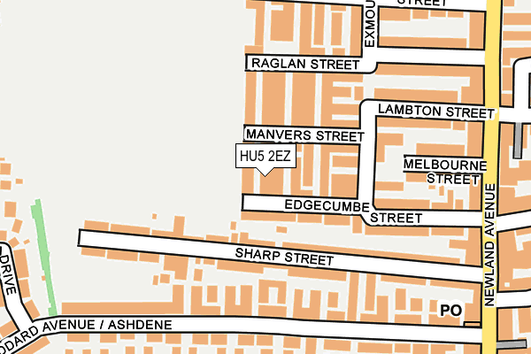 HU5 2EZ map - OS OpenMap – Local (Ordnance Survey)