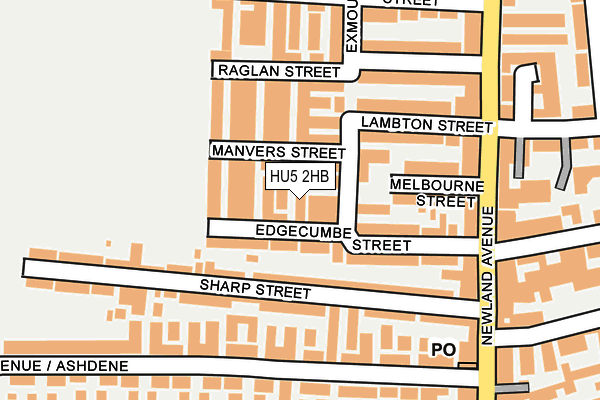 HU5 2HB map - OS OpenMap – Local (Ordnance Survey)