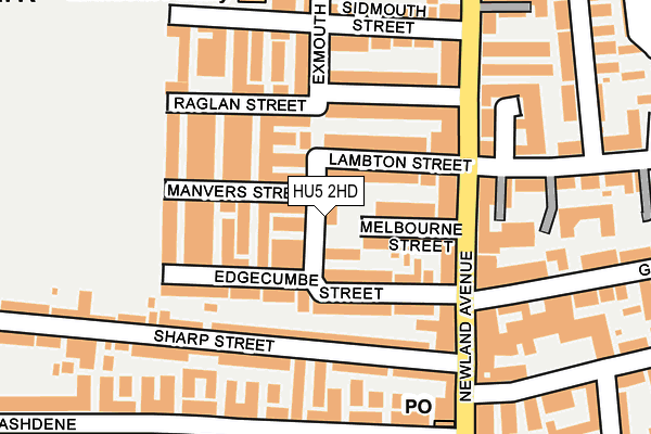 HU5 2HD map - OS OpenMap – Local (Ordnance Survey)