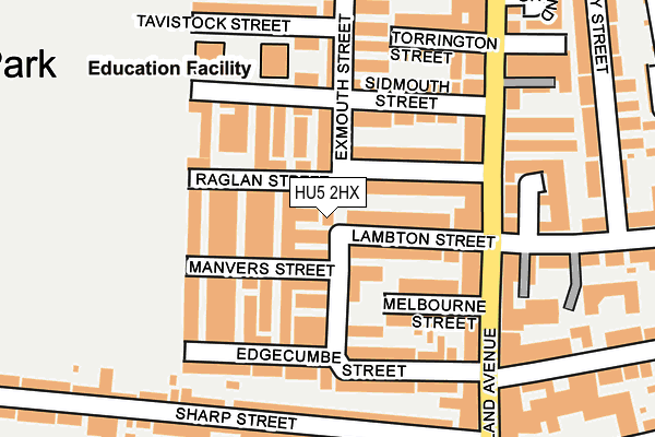 HU5 2HX map - OS OpenMap – Local (Ordnance Survey)