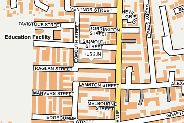 HU5 2JN map - OS OpenMap – Local (Ordnance Survey)