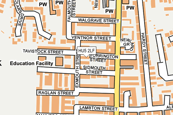 HU5 2LF map - OS OpenMap – Local (Ordnance Survey)