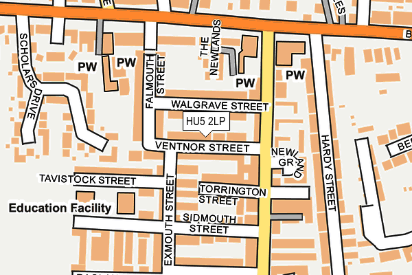 HU5 2LP map - OS OpenMap – Local (Ordnance Survey)