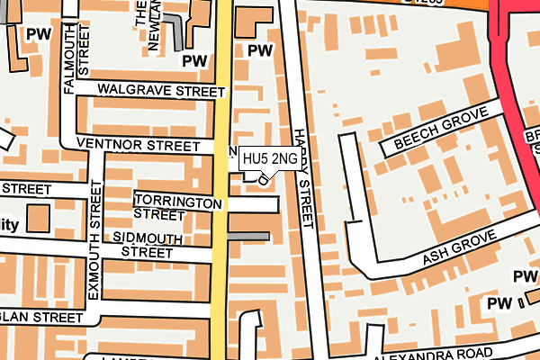 HU5 2NG map - OS OpenMap – Local (Ordnance Survey)