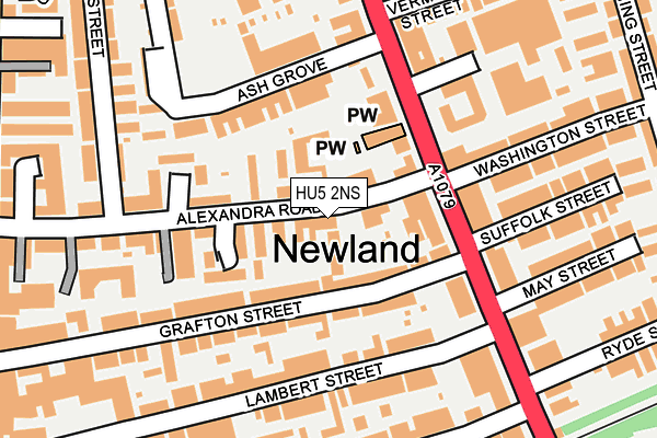 HU5 2NS map - OS OpenMap – Local (Ordnance Survey)
