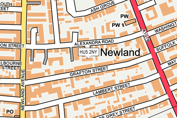 HU5 2NY map - OS OpenMap – Local (Ordnance Survey)