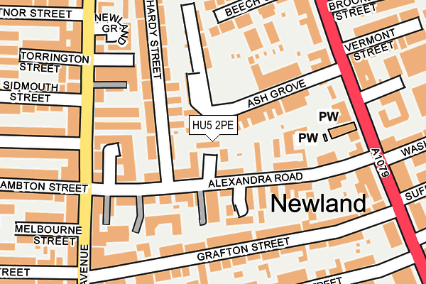 HU5 2PE map - OS OpenMap – Local (Ordnance Survey)