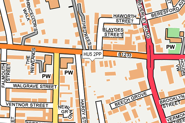 HU5 2PP map - OS OpenMap – Local (Ordnance Survey)