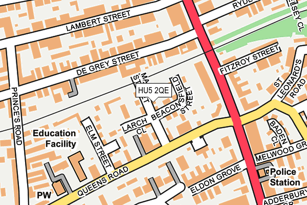 HU5 2QE map - OS OpenMap – Local (Ordnance Survey)