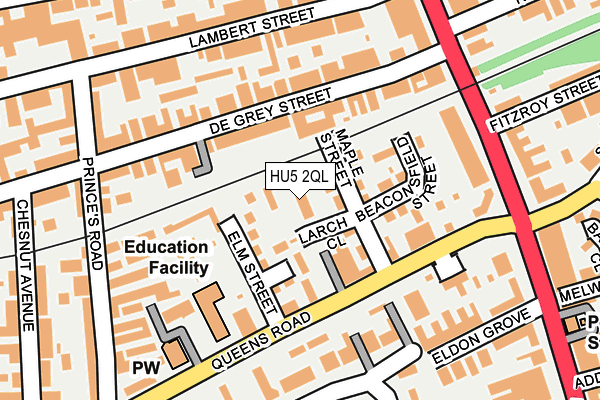 HU5 2QL map - OS OpenMap – Local (Ordnance Survey)