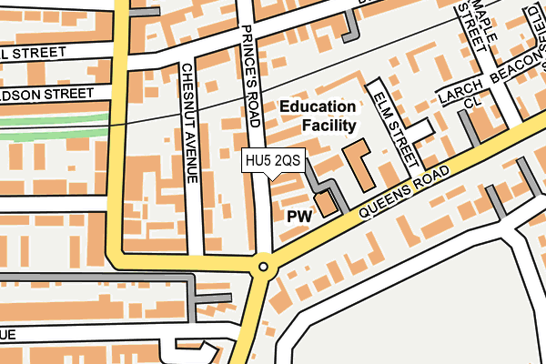 HU5 2QS map - OS OpenMap – Local (Ordnance Survey)