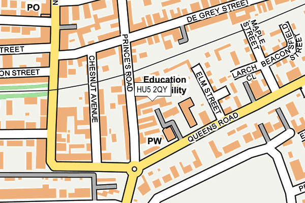 HU5 2QY map - OS OpenMap – Local (Ordnance Survey)