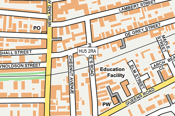 HU5 2RA map - OS OpenMap – Local (Ordnance Survey)