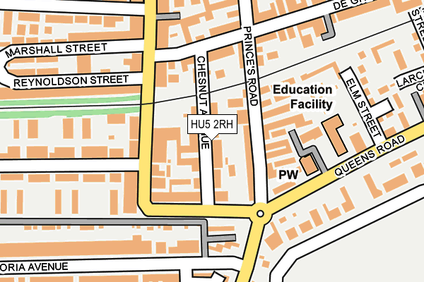 HU5 2RH map - OS OpenMap – Local (Ordnance Survey)